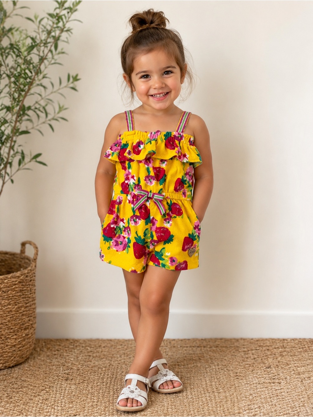 Juicy Couture Strawberry & Pink Floral Romper 3T